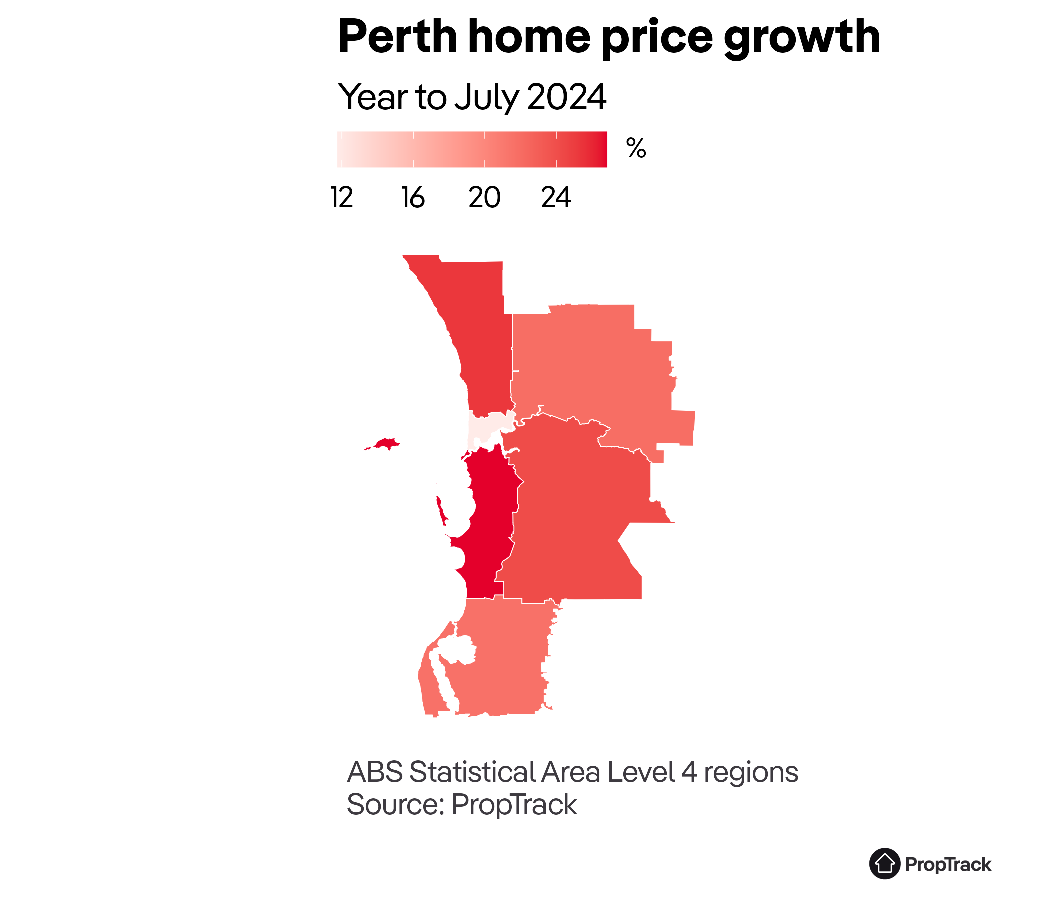 Perth property price heat map